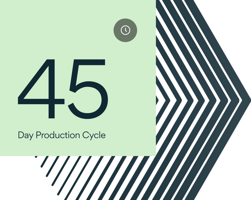 graphic of 45 day production cycle stat