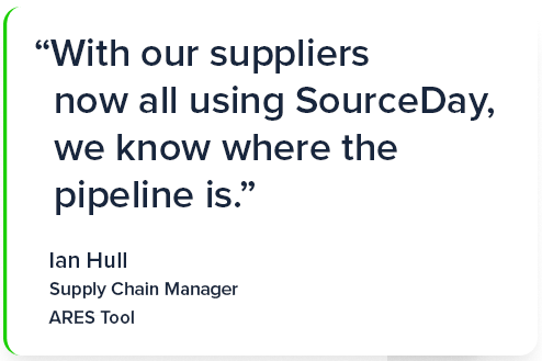 SourceDay supply chain management software customer testimonial quote.